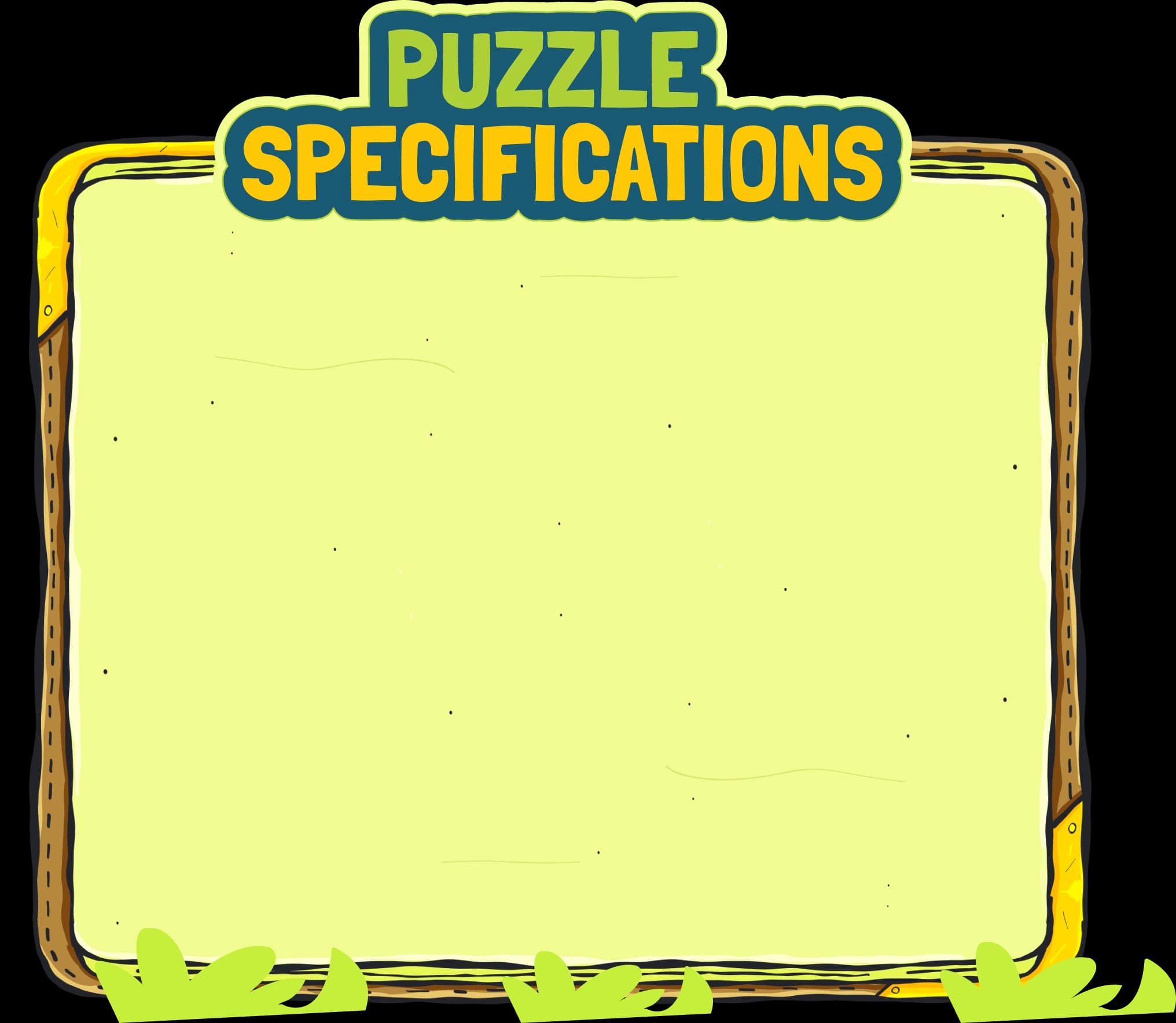 Puzzle specifications frame